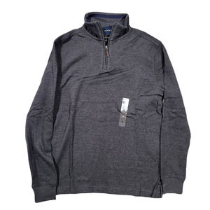 Club Room Quarter-Zip‎ French Rib Pullover Sweater Mens Small Dark Grey